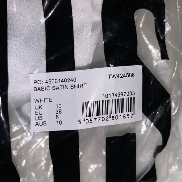 White Button Down Satin Shirt - Picture 8 of 8